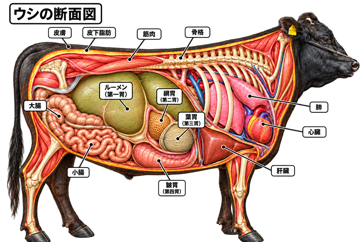 牛嘅內臟圖